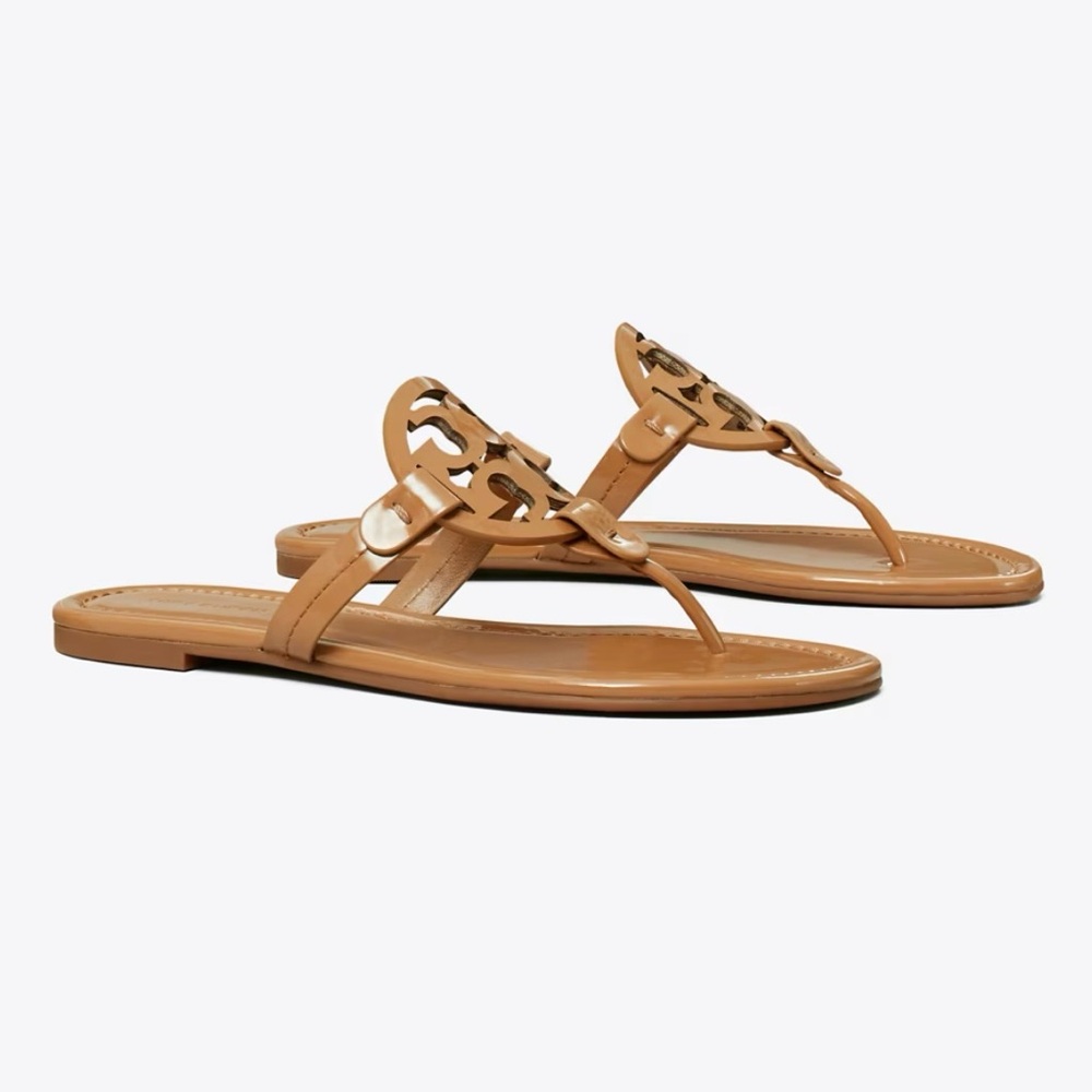 ☀️NEW☀️Tory Burch Miller Sandals Tan 8 - Picture 11 of 12